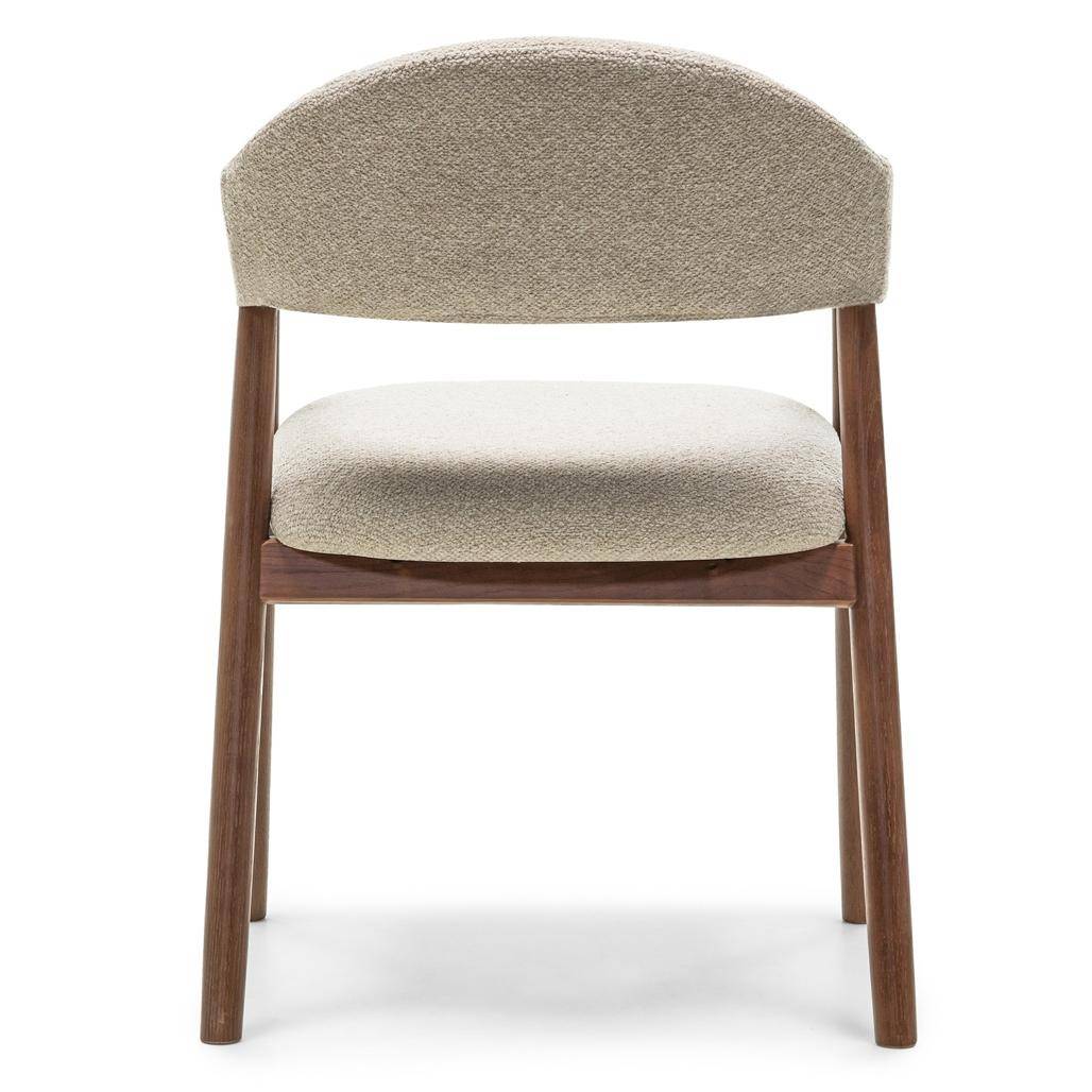 Polsterstuhl LARIS Beige Bouclé/Nussbaum