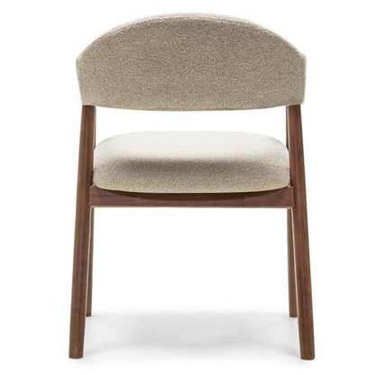 Polsterstuhl LARIS Beige Bouclé/Nussbaum