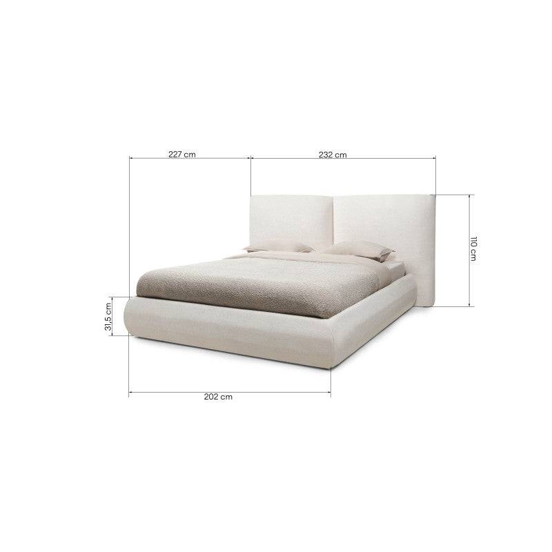 Letto UNAR imbottito 180x200 cm, beige