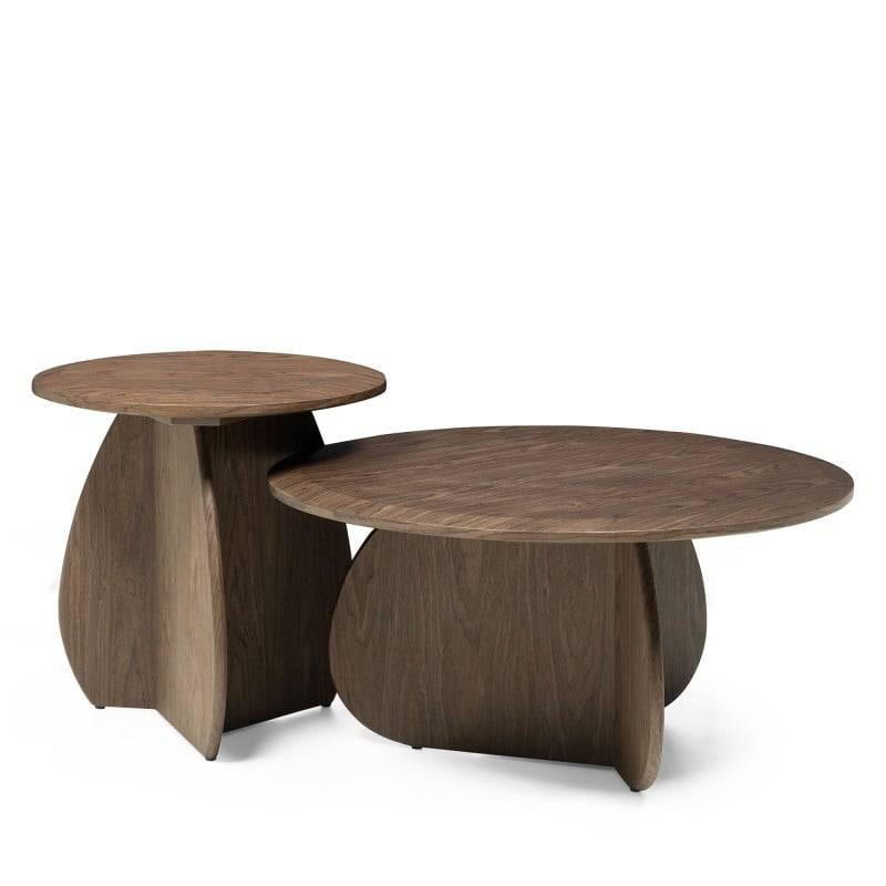 Couchtisch OKUN 80 cm, dunkles Nussbaumholz