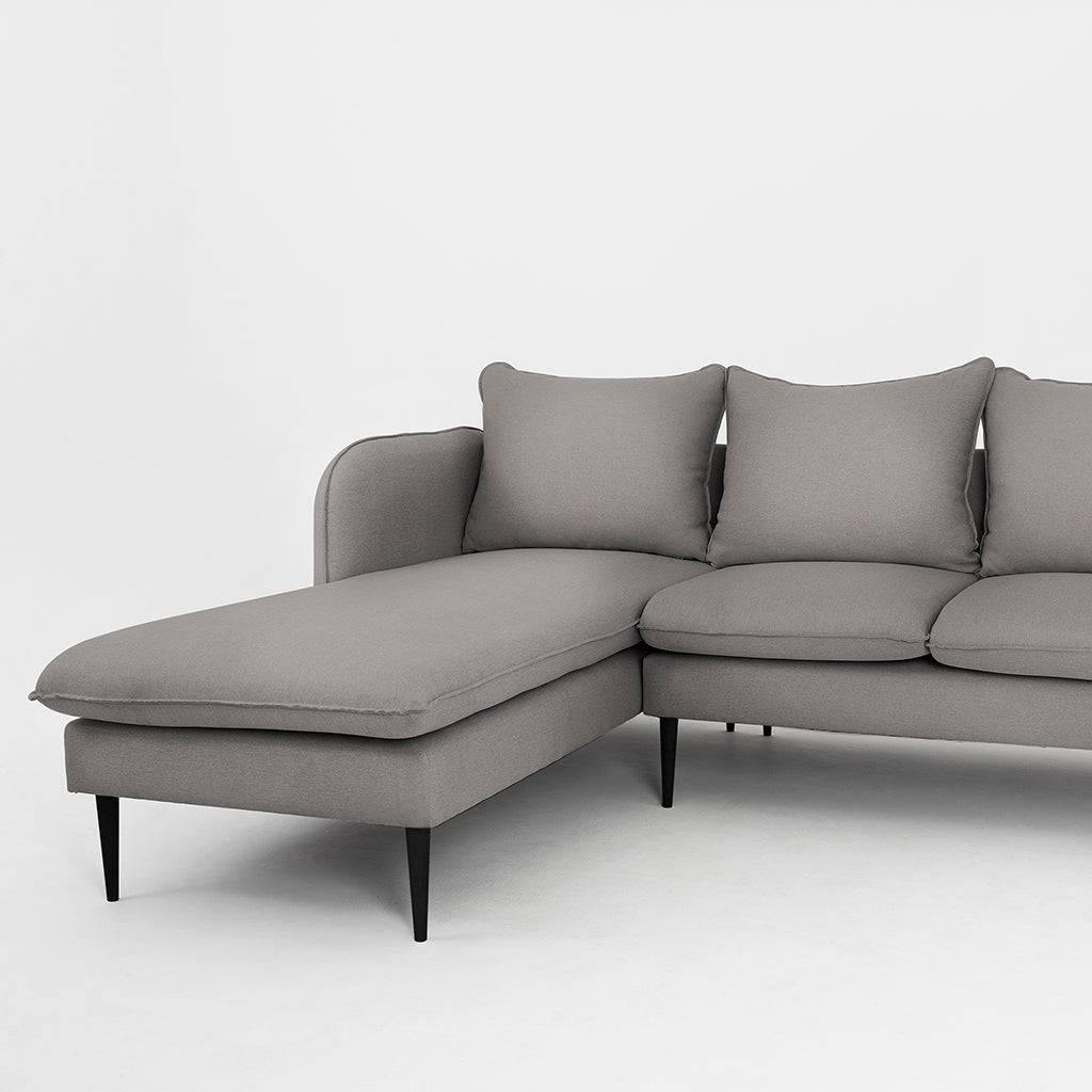 Ecksofa POSH L - Stahl, Schwarz