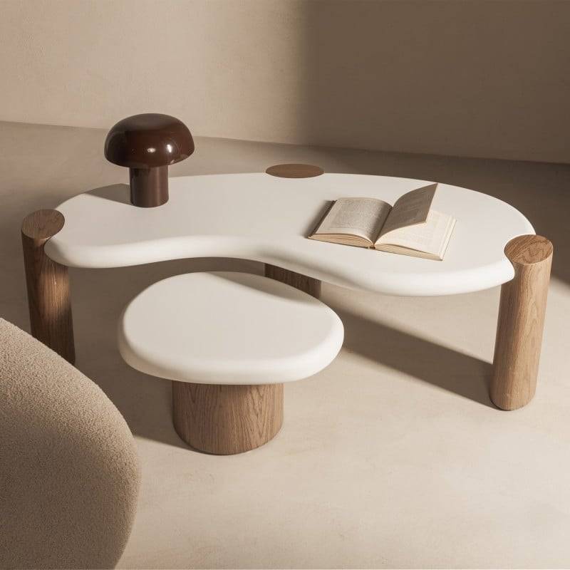 Tisch OBUO 125 cm Weiß Nussbaum