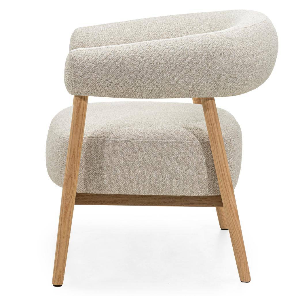 Sessel MUE hellbeige mit Eichenholz