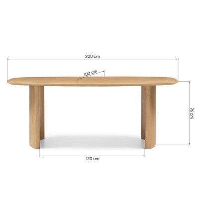 Esstisch MARIS 200 cm, oval, Naturfurnier Eiche