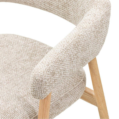 Gepolsterter Stuhl MUE, Beige/Eiche