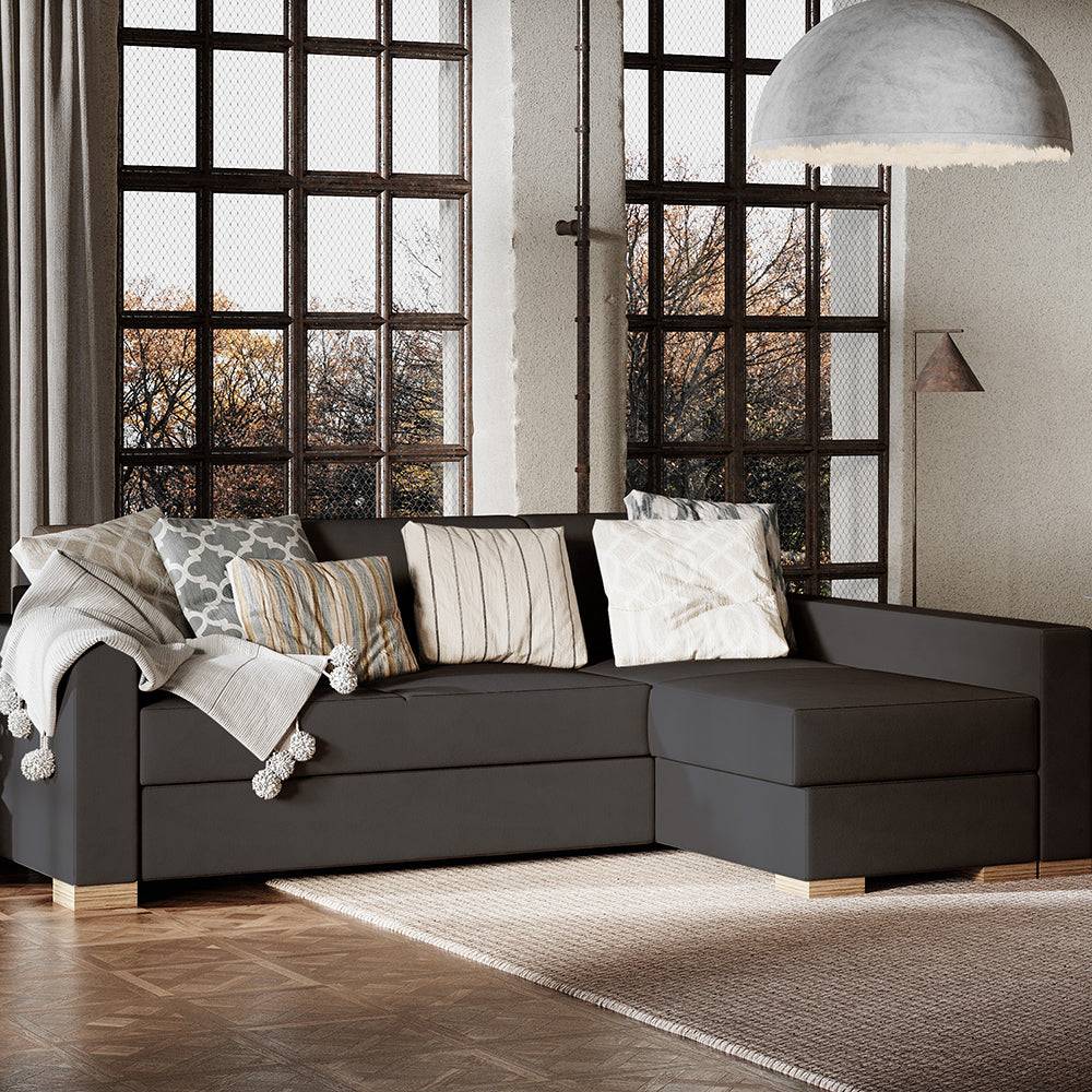 Eckschlafsofa STABLE R - Grau Lila