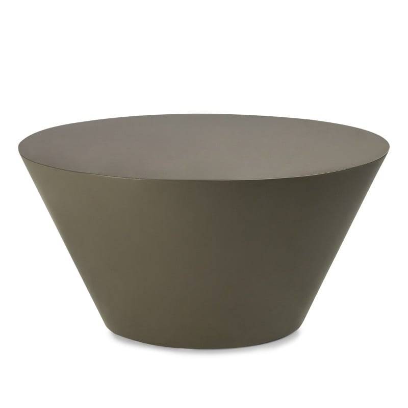 Beistelltisch ELISSA Ø80 cm, graugrün, glänzend