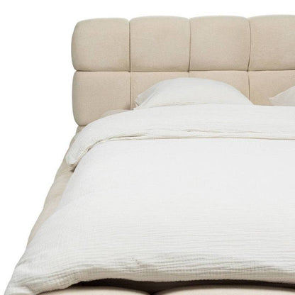 Letto NEXTO imbottito 160x200 cm, beige chiaro con contenitore