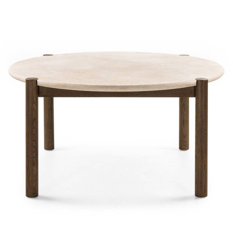 Tavolo da pranzo MOCHA 150 cm, rotondo, quercia moka/marmo