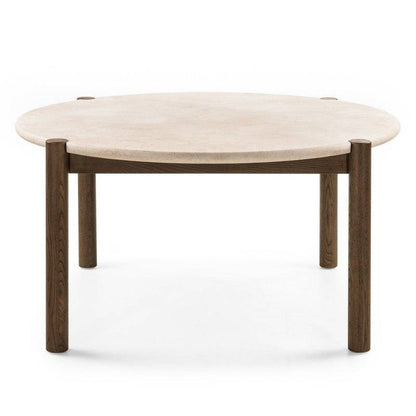 Tavolo da pranzo MOCHA 150 cm, rotondo, quercia moka/marmo