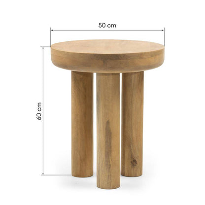 Beistelltisch, rund, 50 cm LANG, Mangoholz