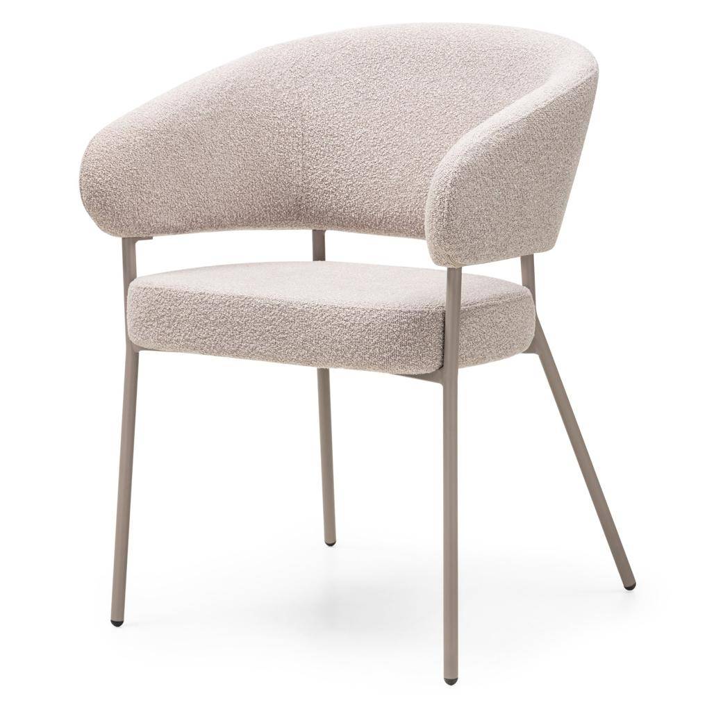 Sedia rivestita MALUA beige bouclé