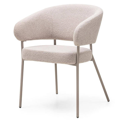 Sedia rivestita MALUA beige bouclé