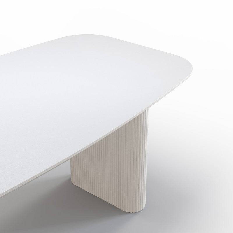 Tavolo da pranzo ESILLA bianco con lamelle