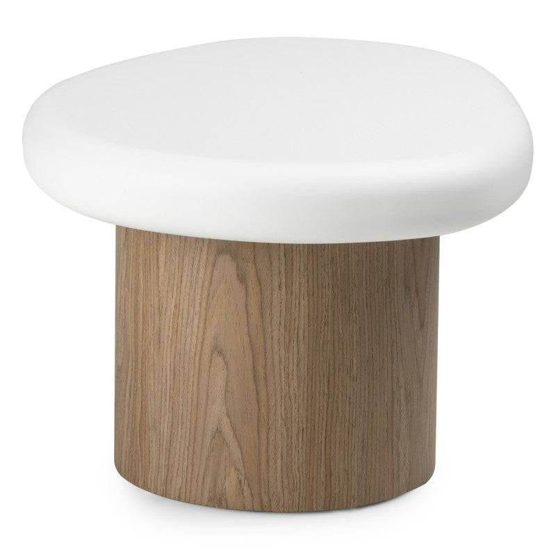 Beistelltisch OBUO 50 cm Weiß Nussbaum