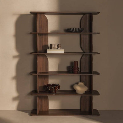 Libreria LLOK alta, arrotondata, noce Warmia