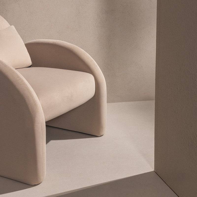 Loungesessel JADA hellbeige Samt