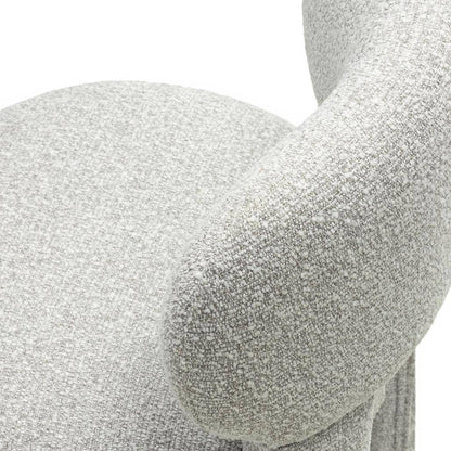 Sedia imbottita SAMMA, grigio, bouclé, forme arrotondate