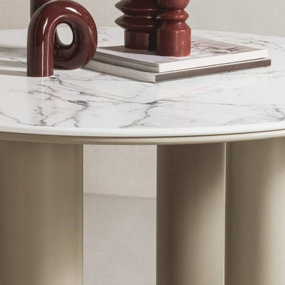 BEJRO Tavolo da Pranzo 120 cm Rotondo Beige Scuro