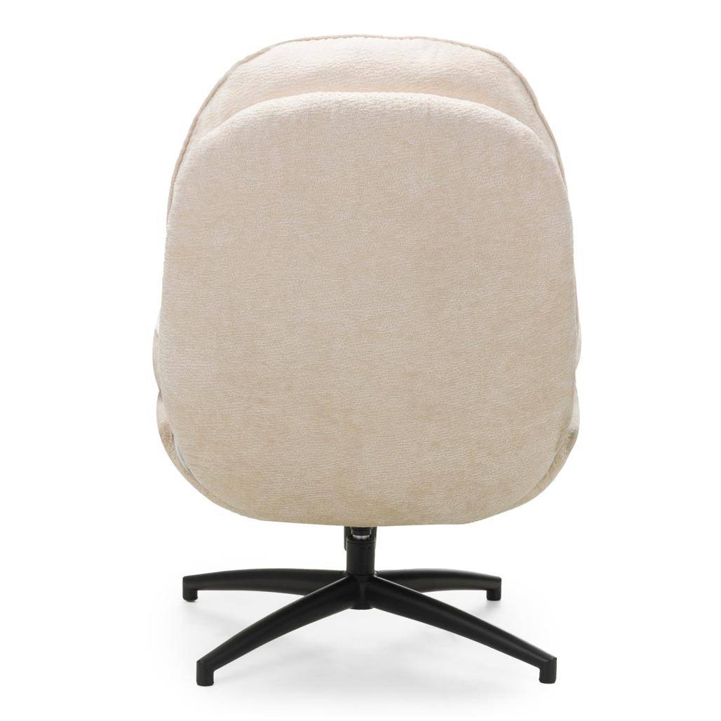 Drehbarer Sessel MERANO beige mit Hocker