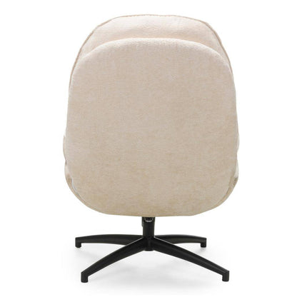 Drehbarer Sessel MERANO beige mit Hocker