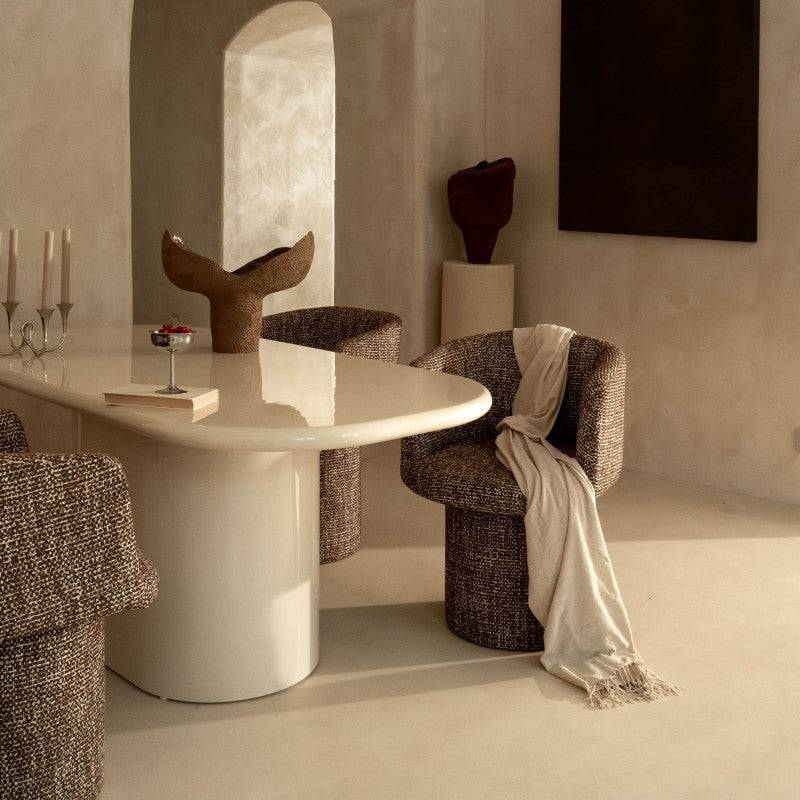 MOMAS Tavolo da pranzo 180 cm beige chiaro lucido