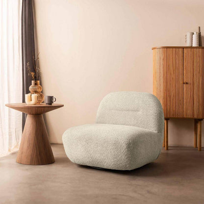 Poltrona lounge BOCHIC con base girevole, crema
