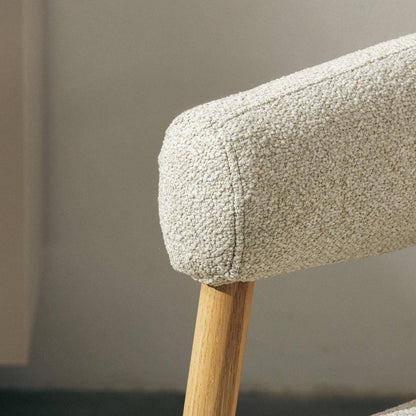 Sessel MUE hellbeige mit Eichenholz