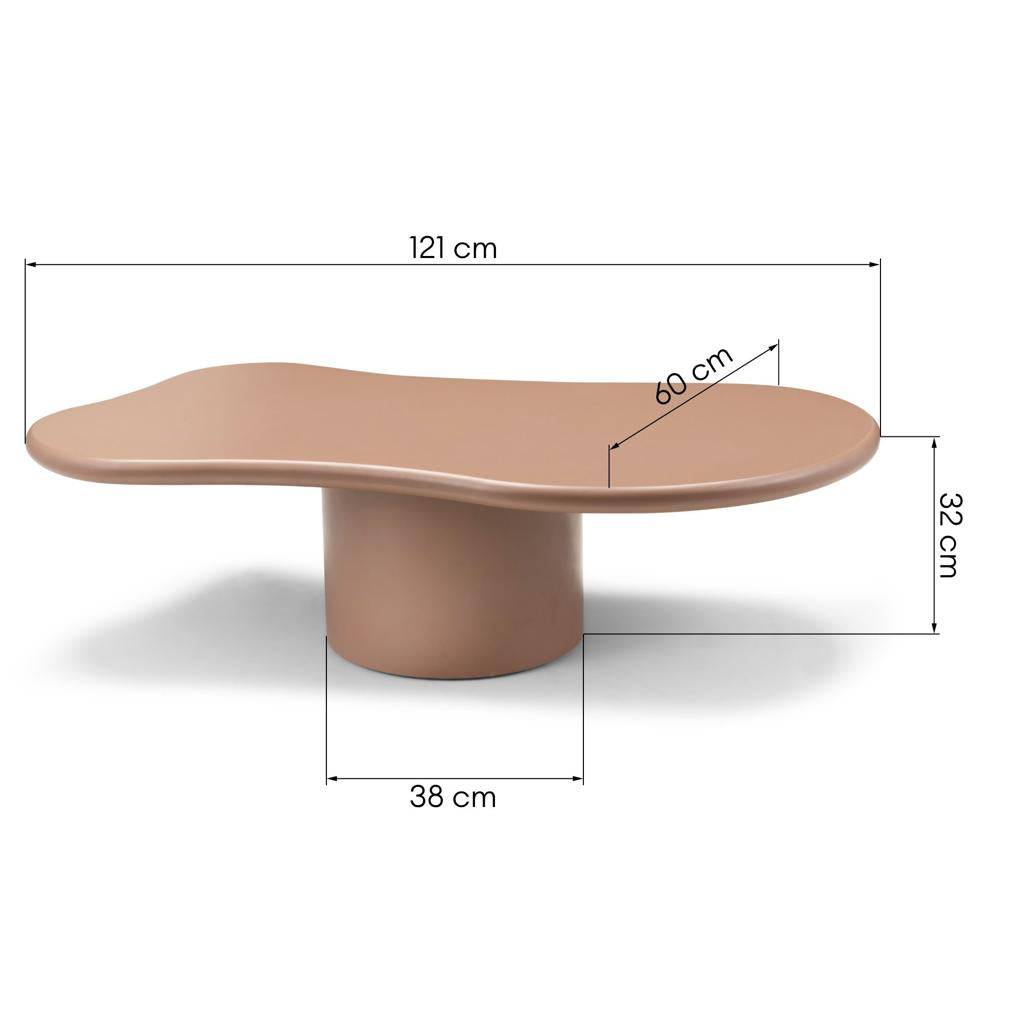 Couchtisch BIZARRE, Zimt, abgerundete Formen