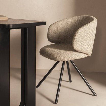 PERLA Poltrona Girevole Mocha con Gambe Nere