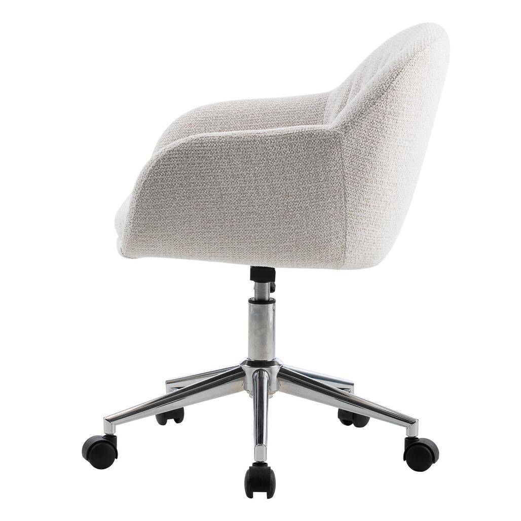 Sedia girevole OTELLO, crema, gambe cromate