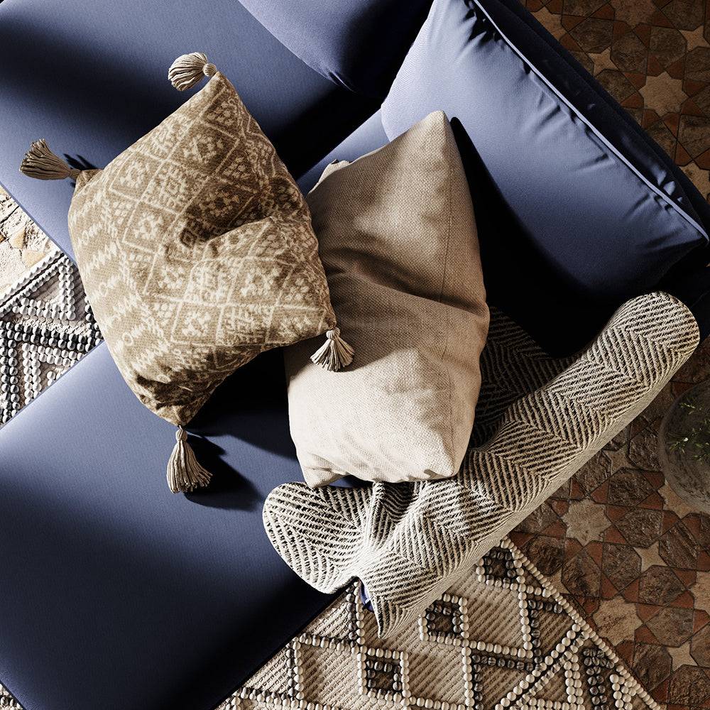 Divano ad angolo POSH P WOOD - Ink, legno naturale