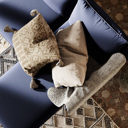 Divano ad angolo POSH P WOOD - Ink, legno naturale
