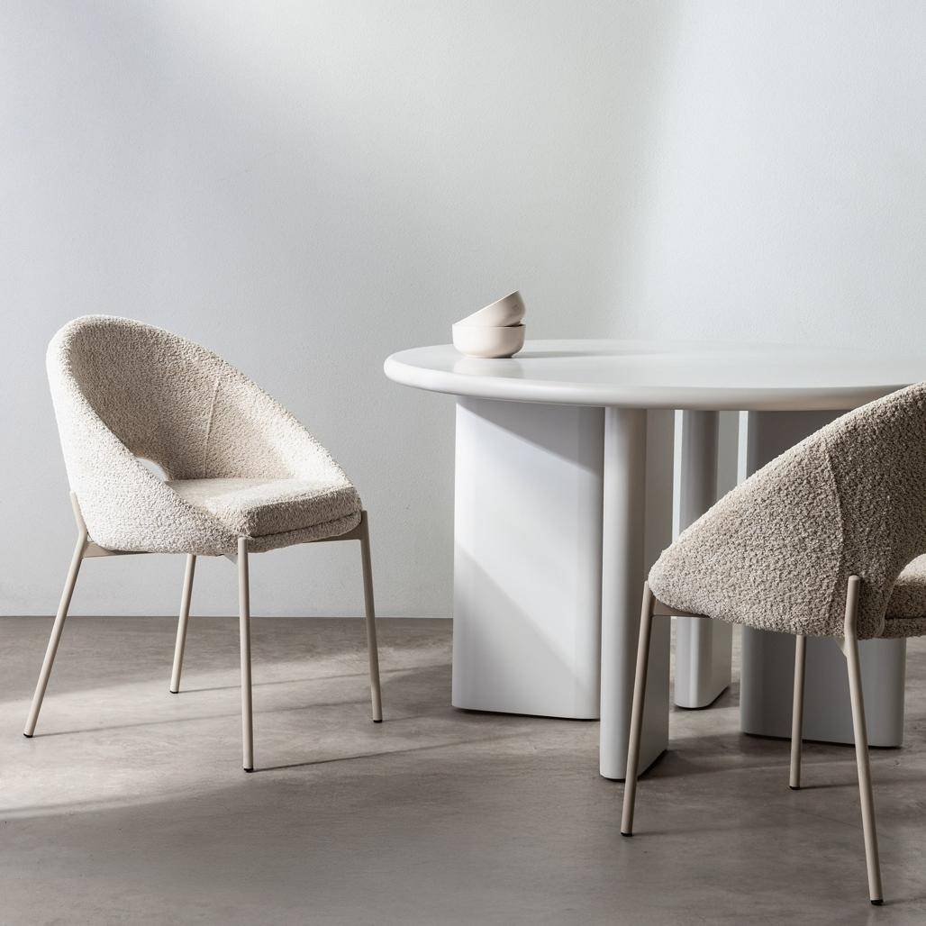 Stuhl DEAN, beige Bouclé