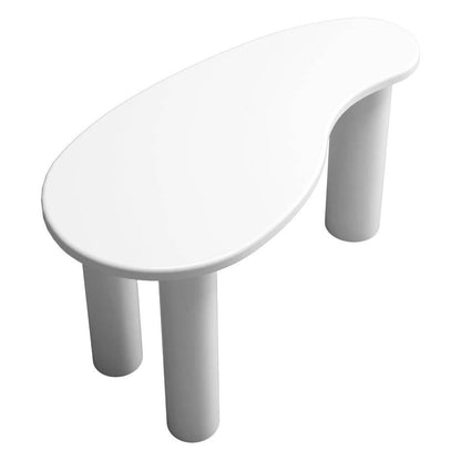 Scrivania/Console MOLYA 140 cm, Bianca, Forme Arrotondate