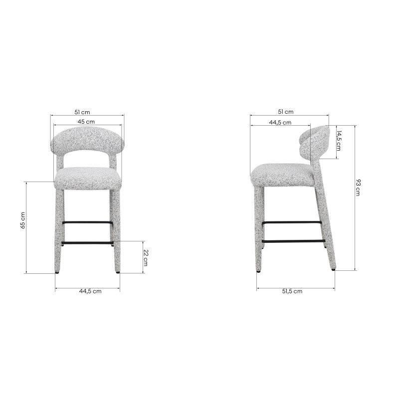 Sgabello imbottito IROKI, beige-grigio melange