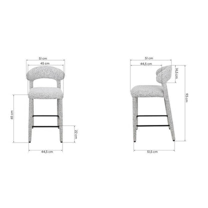 Sgabello imbottito IROKI, beige-grigio melange