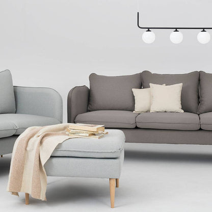 Sofa POSH WOOD 3-Sitzer - Stahl, Naturholz