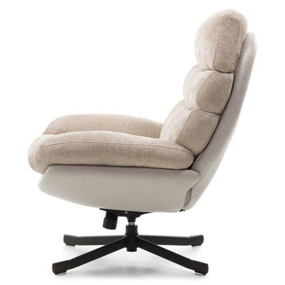 Poltrona Girevole UNO, beige con poggiapiedi
