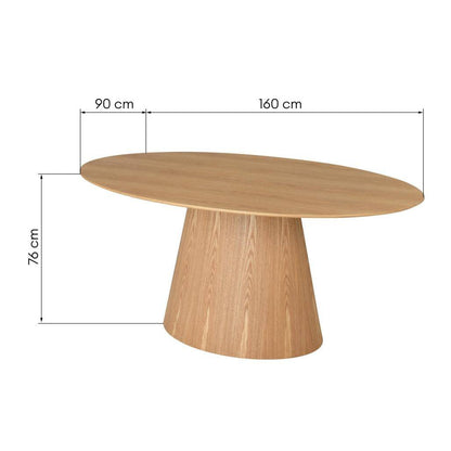 Ovaler Esstisch NOEL 160 cm, Esche Natur