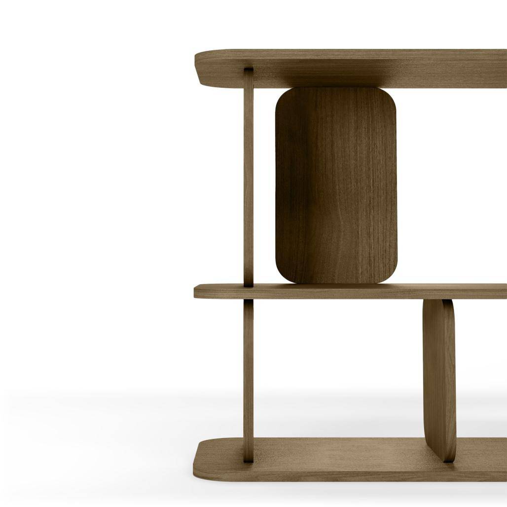 Scaffale basso arrotondato SALA, marrone espresso