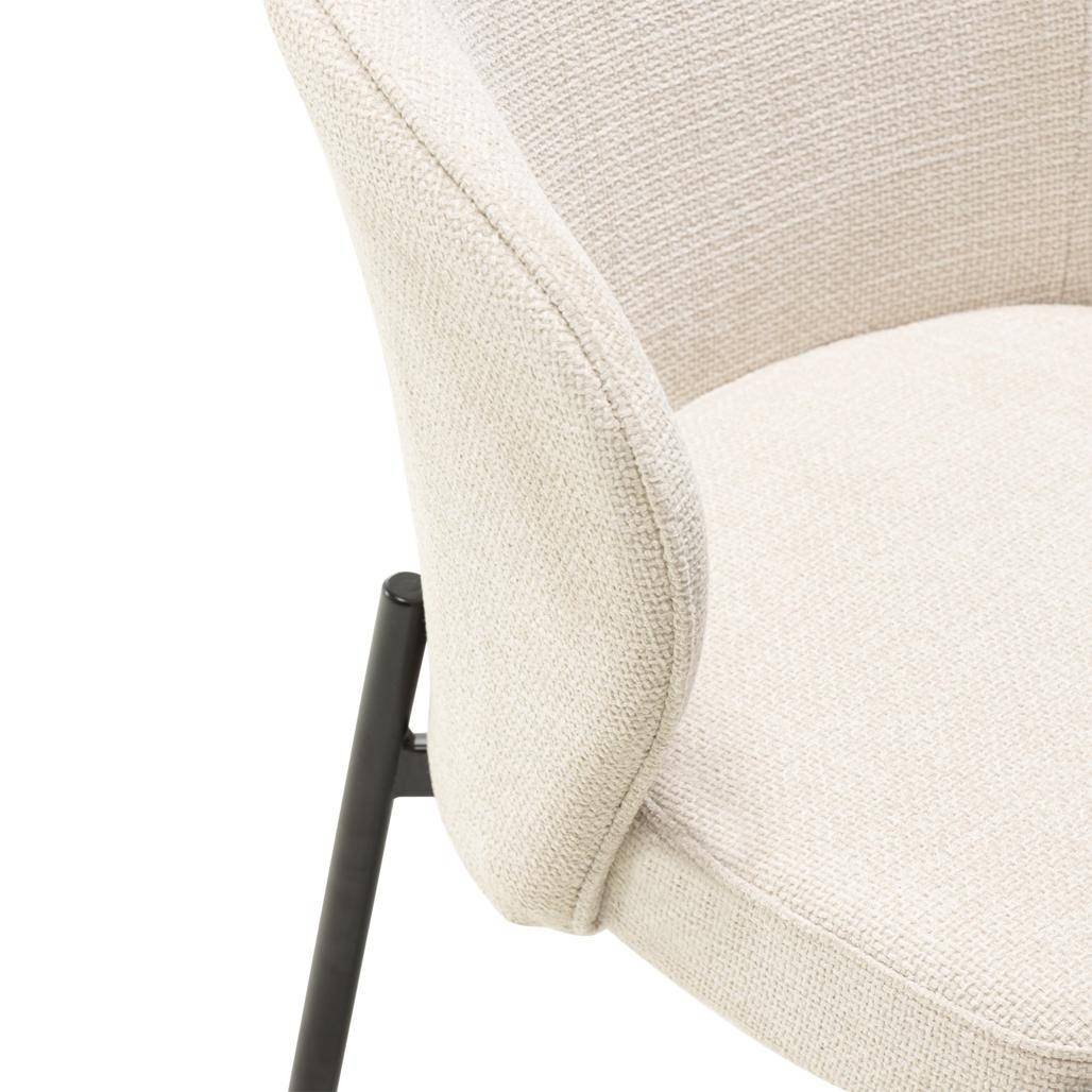 Esszimmerstuhl GUSTO, hellbeige, schwarze Beine