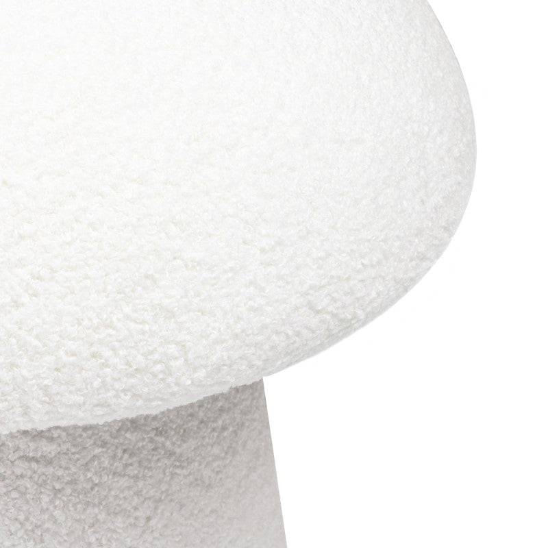Pouf CAPPI rivestito bouclé bianco