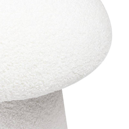 Pouf CAPPI rivestito bouclé bianco