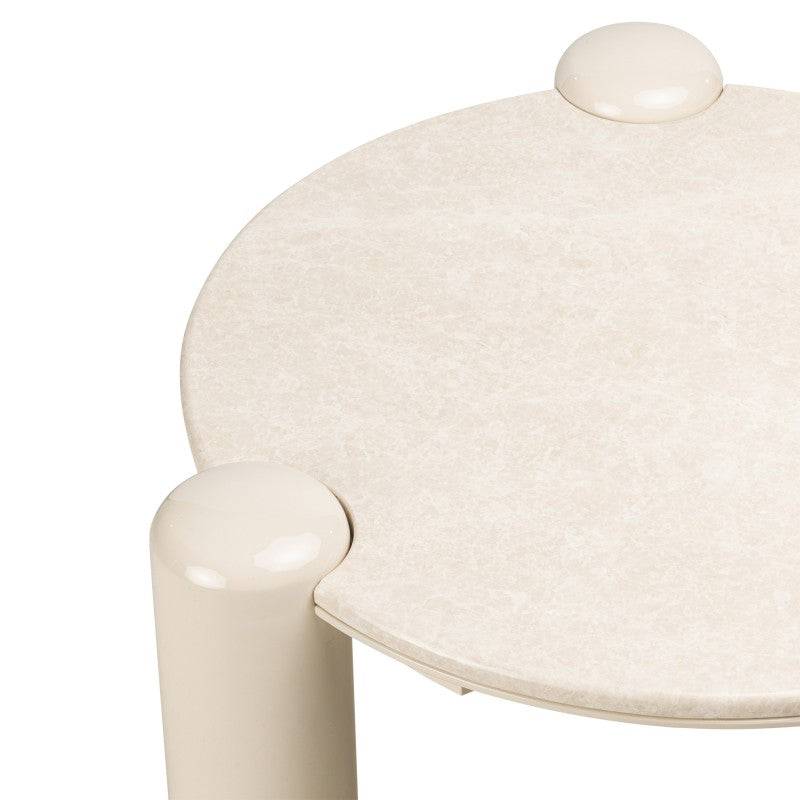 NORREL Tavolino da Caffè 66 cm, Beige Chiaro/Marmo