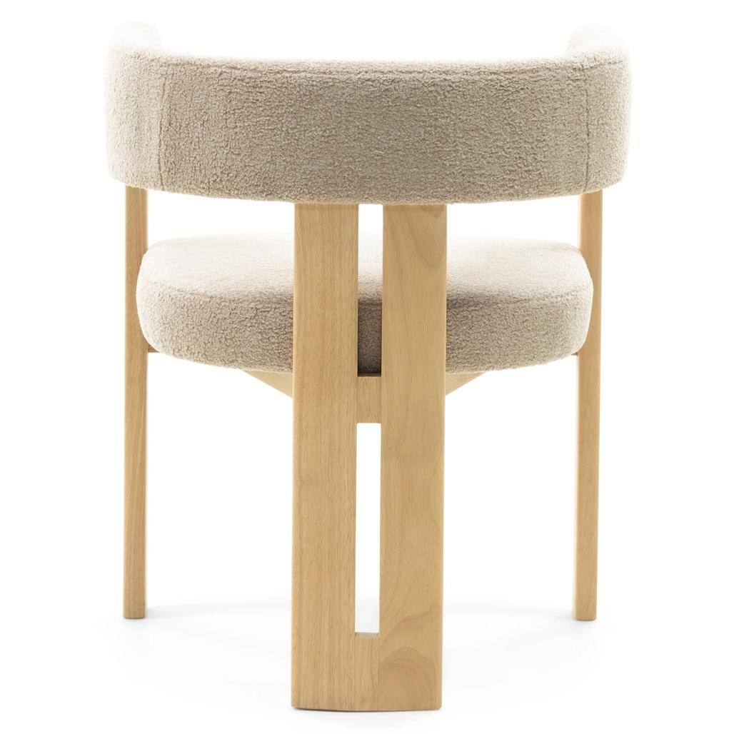 Sedia da Pranzo HARRIS, Legno, Crema Boucle