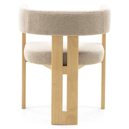 Sedia da Pranzo HARRIS, Legno, Crema Boucle
