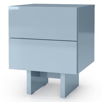 Comodino GLAM, blu fumé, lucido