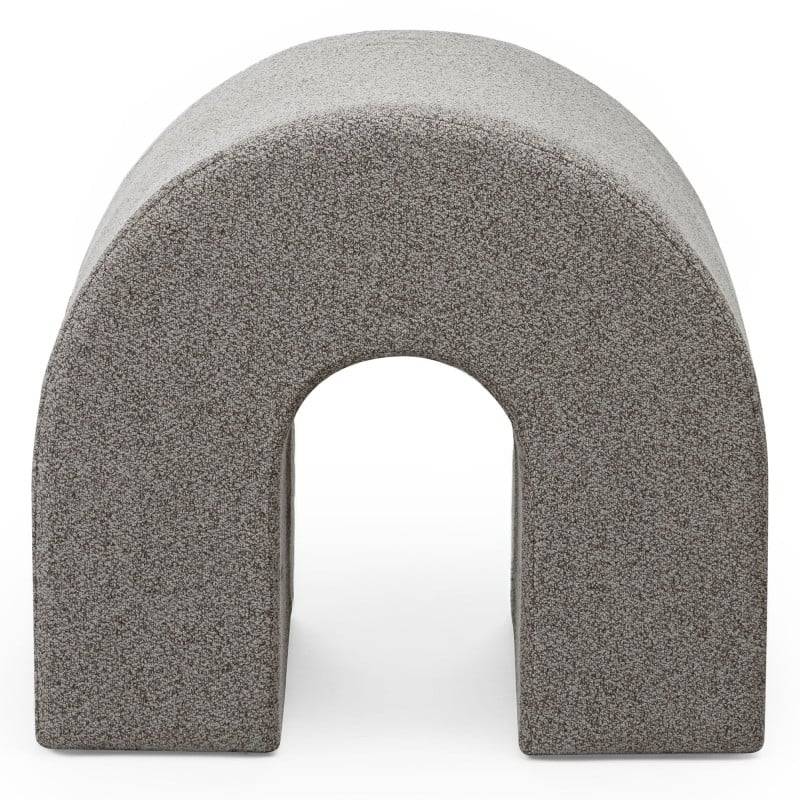 Pouf imbottito ARR, forma arrotondata, marrone chiaro