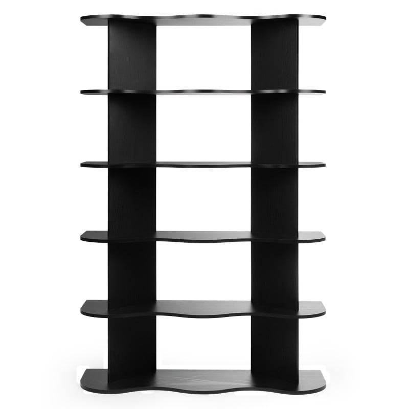Scaffale RHIO alto nero con bordi ondulati